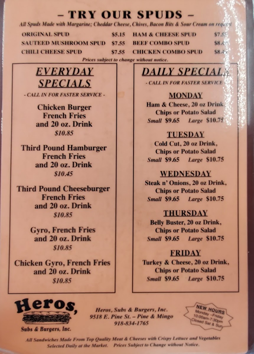 Menu Heros Subs & Burgers-2