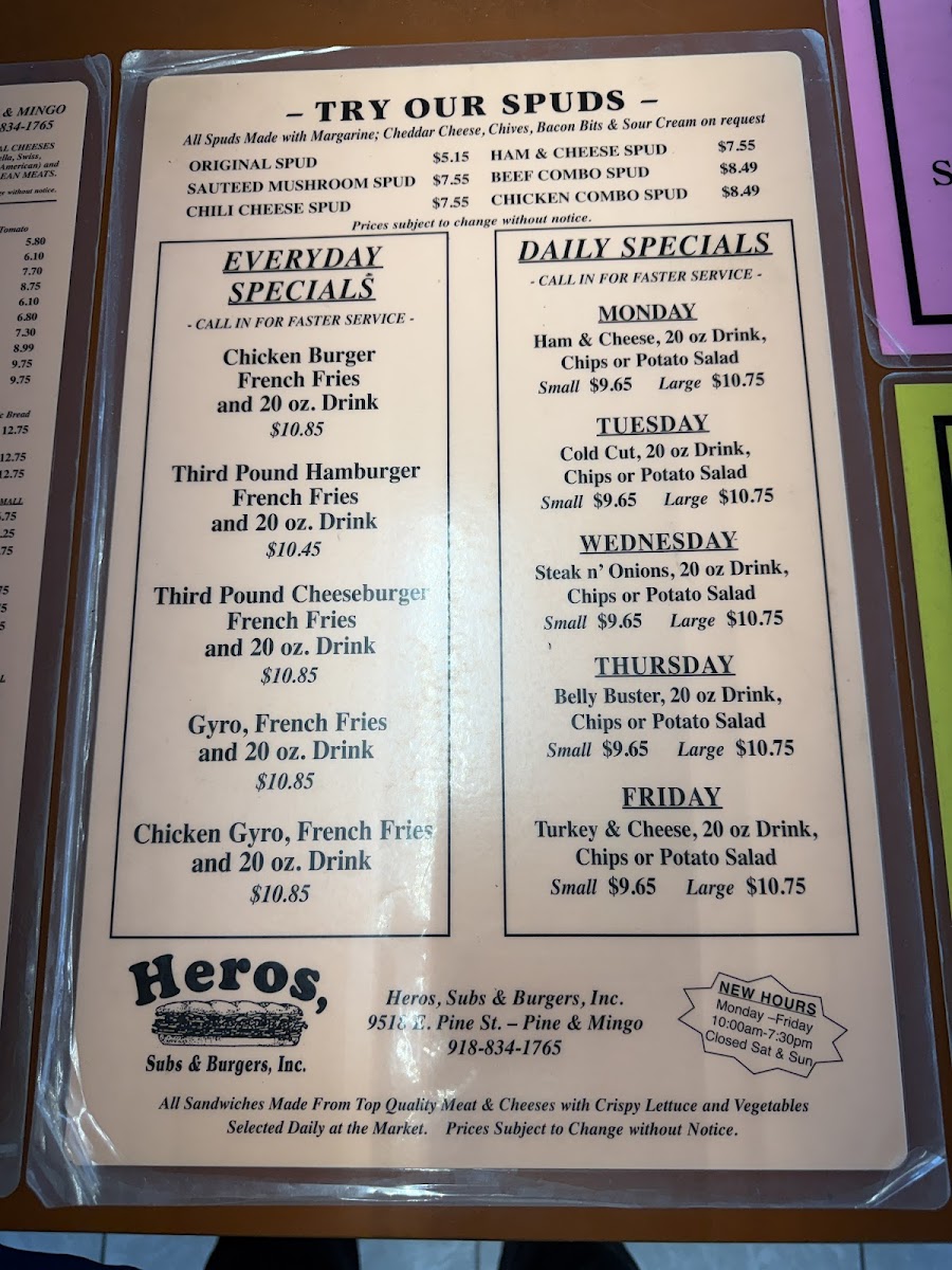 Menu Heros Subs & Burgers-3