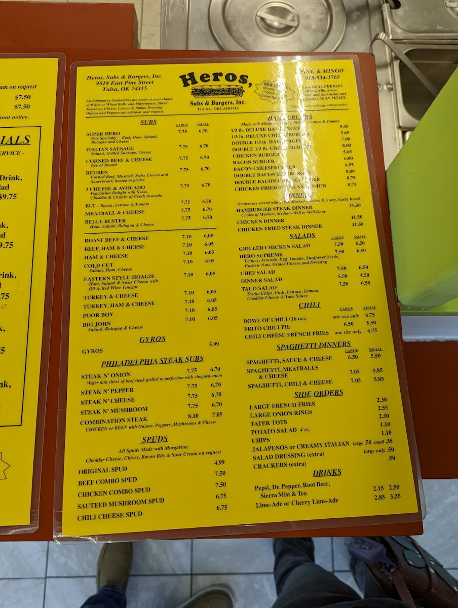 Menu Heros Subs & Burgers-7