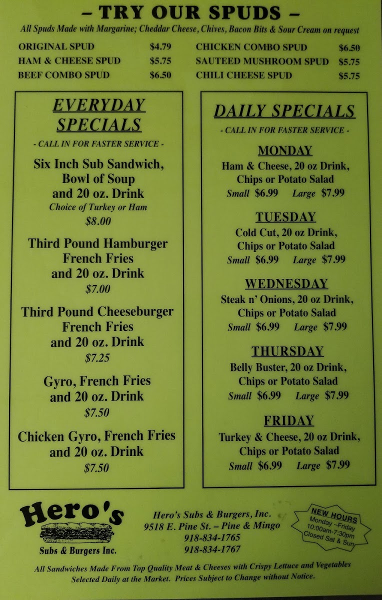 Menu Heros Subs & Burgers-9
